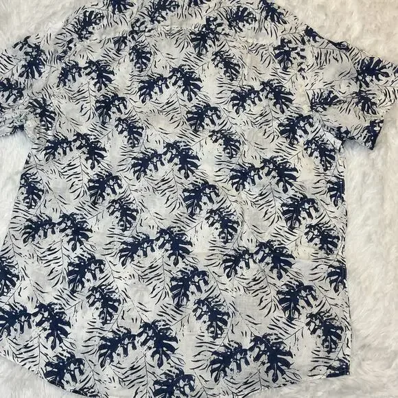 Untuckit Hawaiian Style Button Down %100 Linen Men’s Short Sleeve Large Shirt - Picture 7 of 7